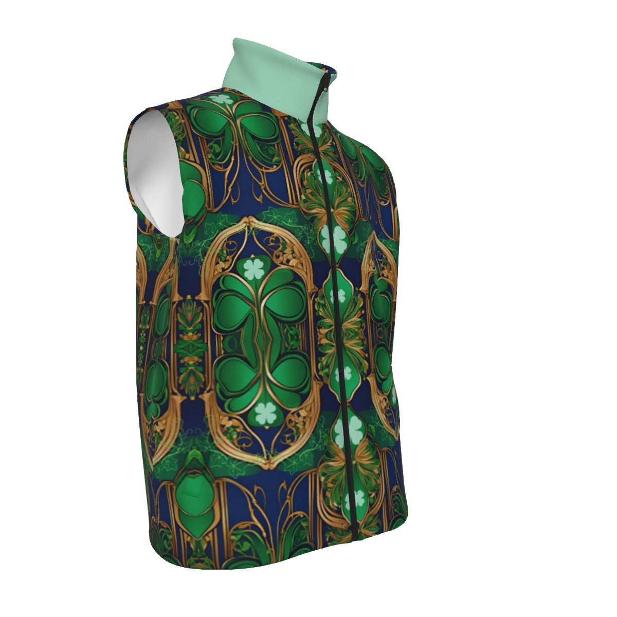 PGP Holiday Cogair Eidhneán Men's Stand-up Collar Vest with Zipper Closure & Side Pockets