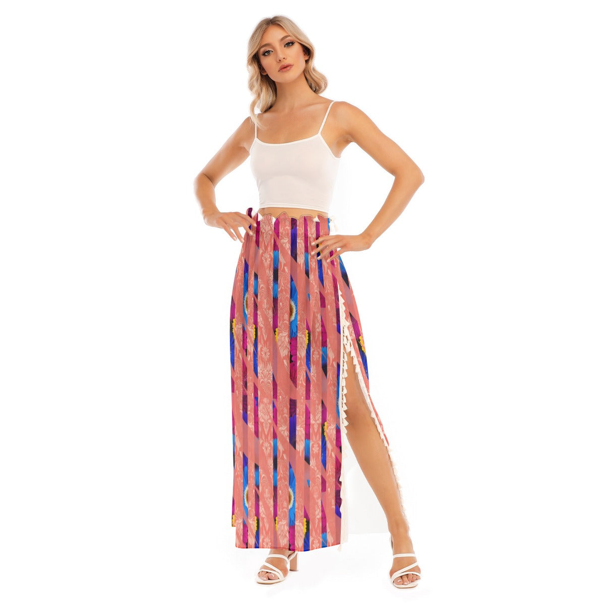 PGP Holiday Women's Bold Bloom Side Split Skirt | Lightweight & Elastic Waist