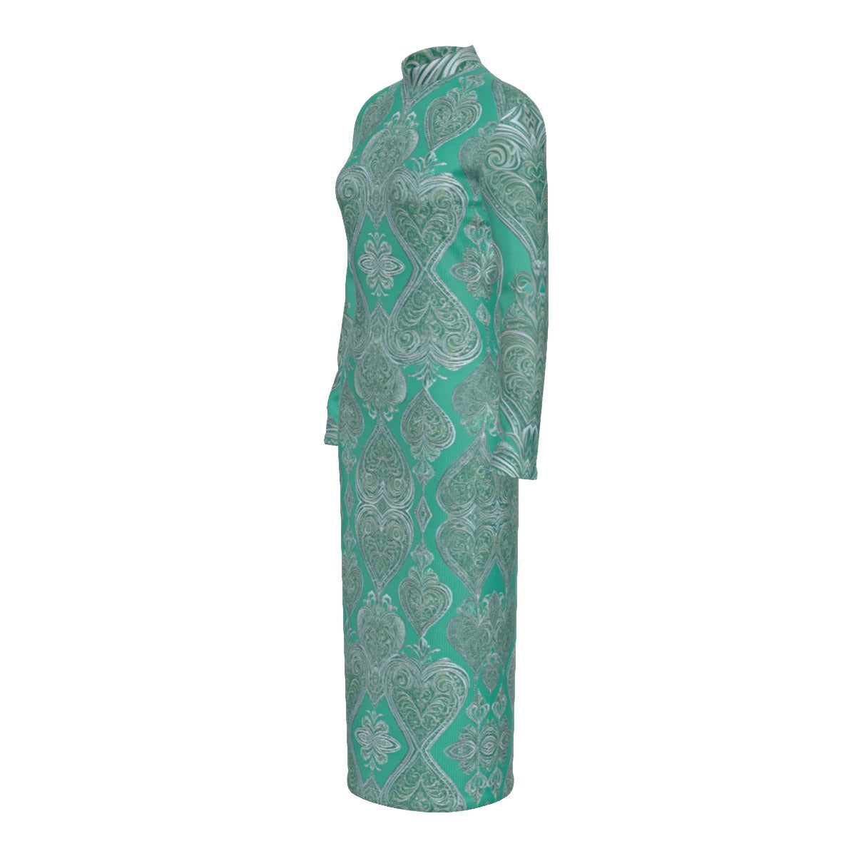 PGP Holiday She Prefers Silver Line - Mint -Long Sleeve Hip Dress