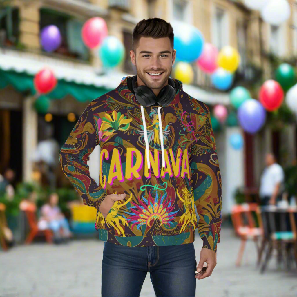 PGP Holiday Carnaval Men's Pullover Hoodie – Classic Comfort & Versatile Style