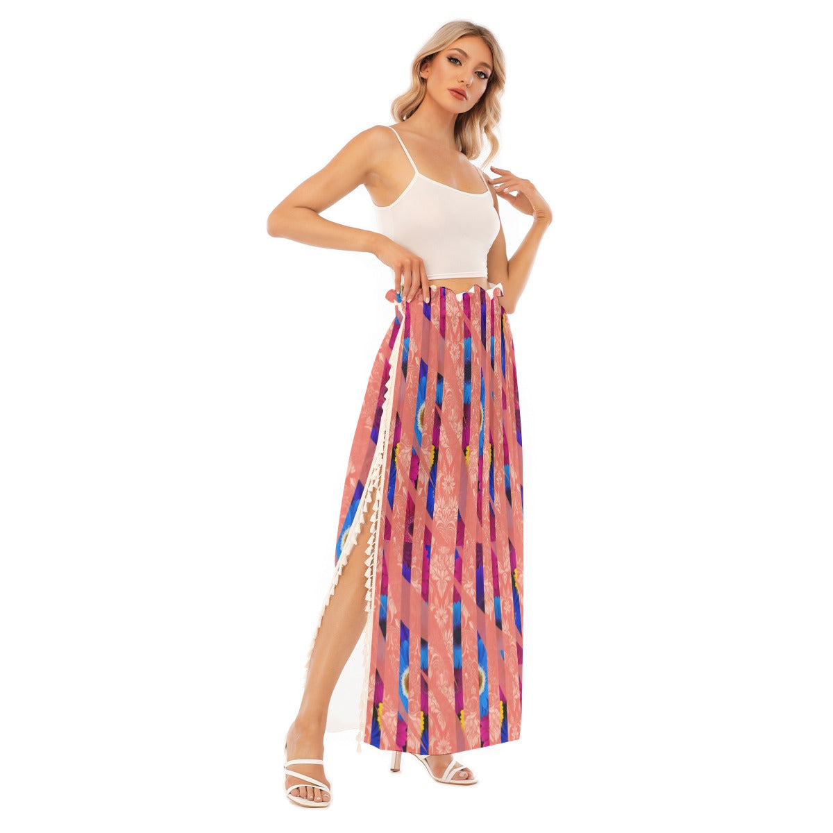 PGP Holiday Women's Bold Bloom Side Split Skirt | Lightweight & Elastic Waist