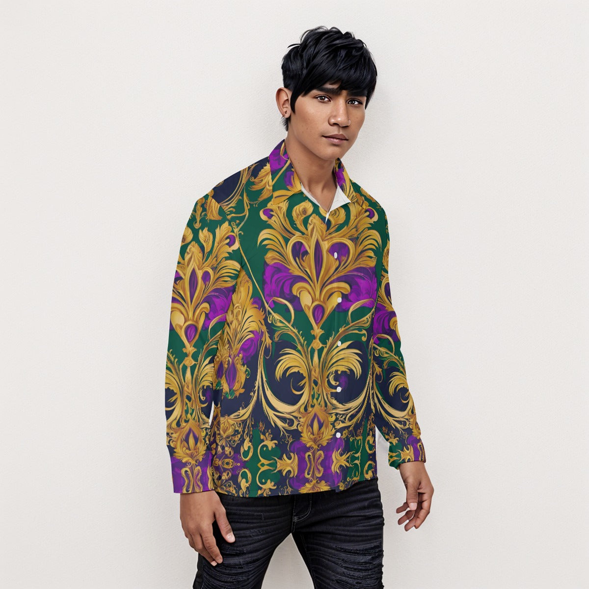 PGP Holiday Mardi Gras Long Sleeve Button-Down Shirt – Classic, Wrinkle-Resistant & Stylish