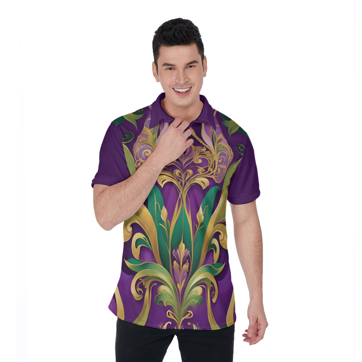 PGP Holiday Mardi Gras Men’s Polo Shirt – Breathable, Athletic & Stylish