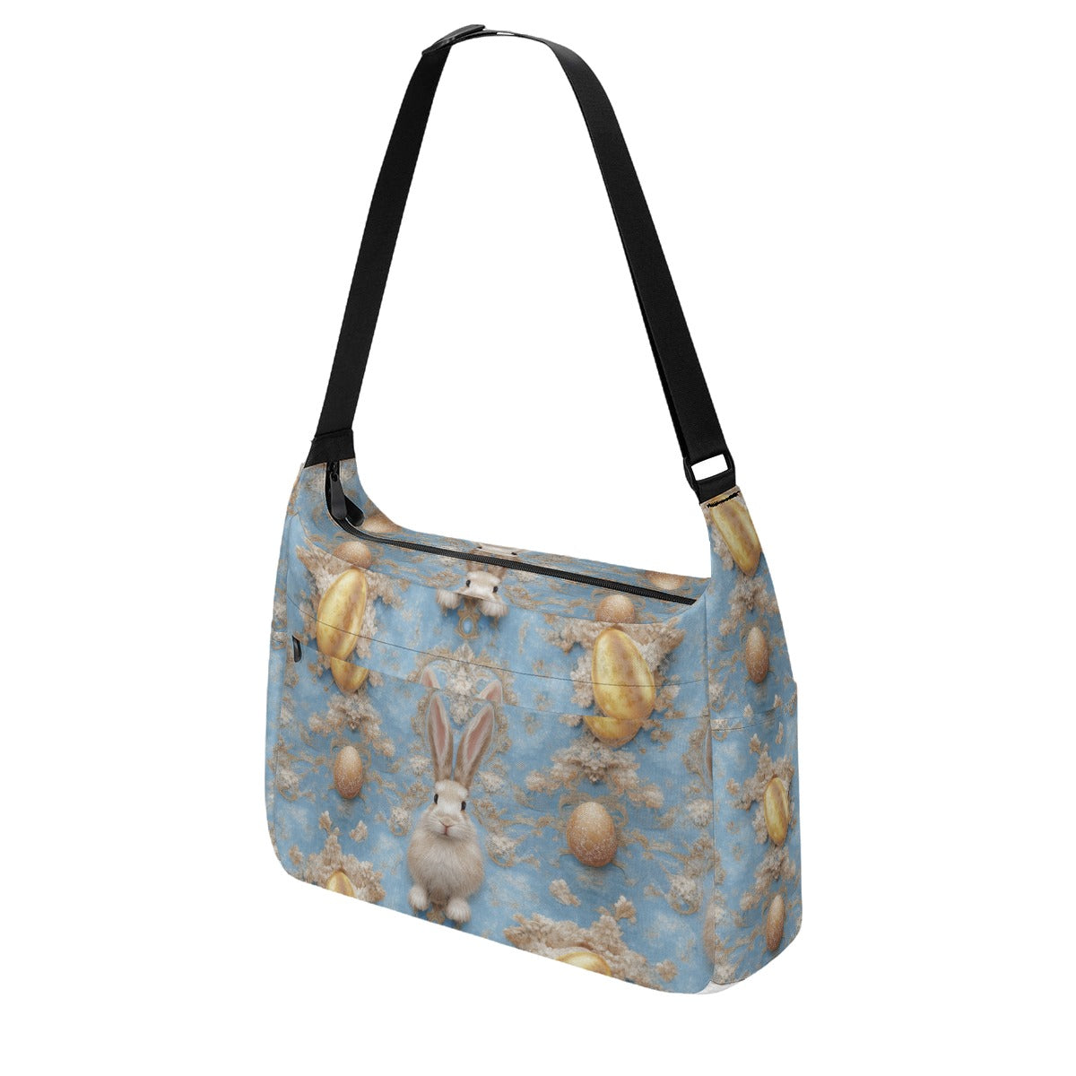 PGP Holiday Meadow Bunny Messenger Bag – Stylish & Spacious Adult Version Easter Basket