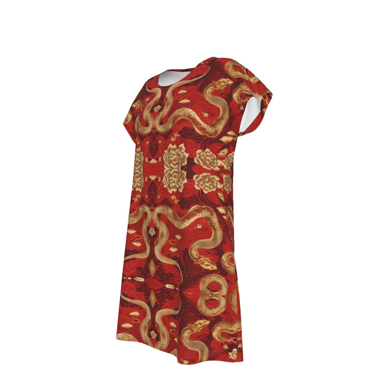 PGP Holiday Golden Serpent Short Sleeve Dress | Lunar New Year Elegance