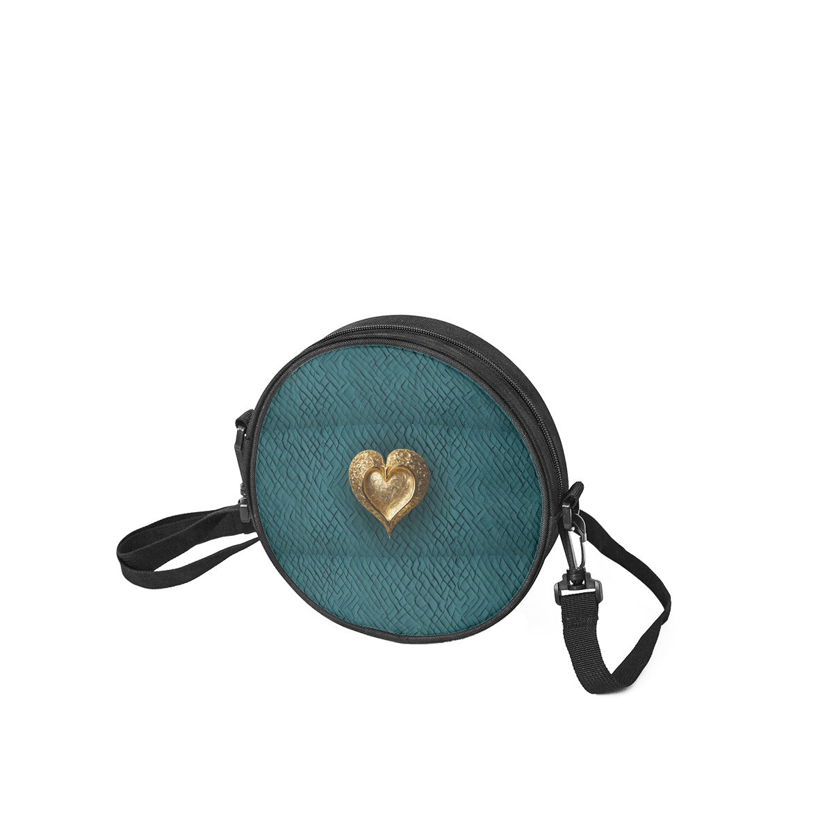 PGP Holiday 2025 Discus Purse Series - Hecate - Lush Teal Waffle Texture Print