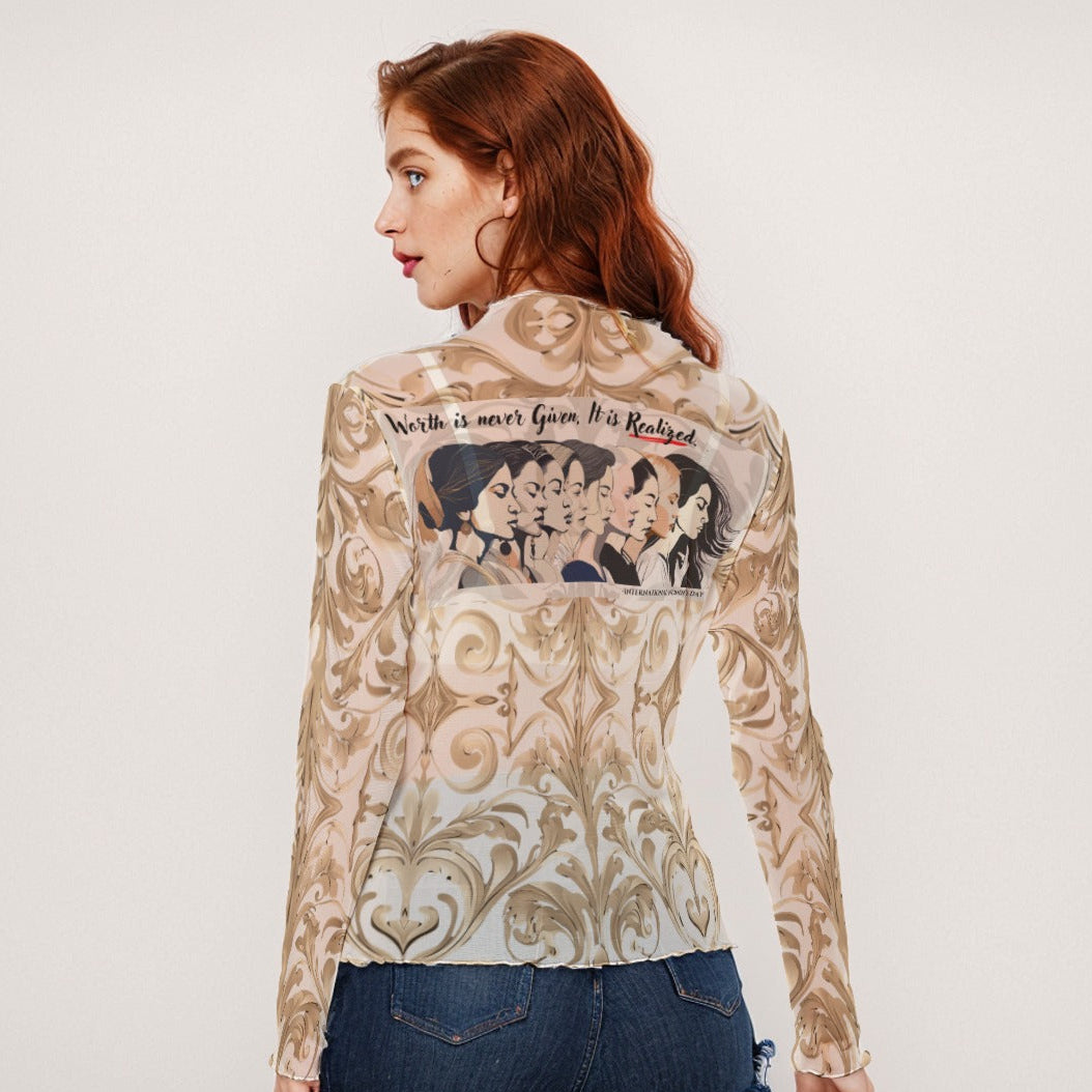 PGP Holiday Realized Mesh Tee - Sexy & Breathable Long Sleeve Top for Women
