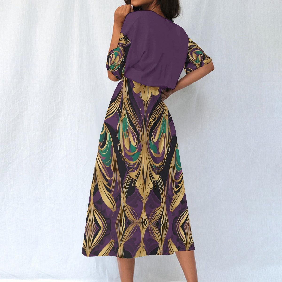 PGP Holiday Mardi Gras Lunaria Gown – Elegant, Flowy & Flattering Elastic Waist Dress