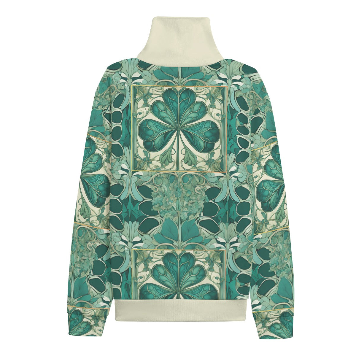 PGP Holiday Nouveau Shamrock Turtleneck Sweater – Premium Knitted Fleece, Unisex Saint Patrick’s Day