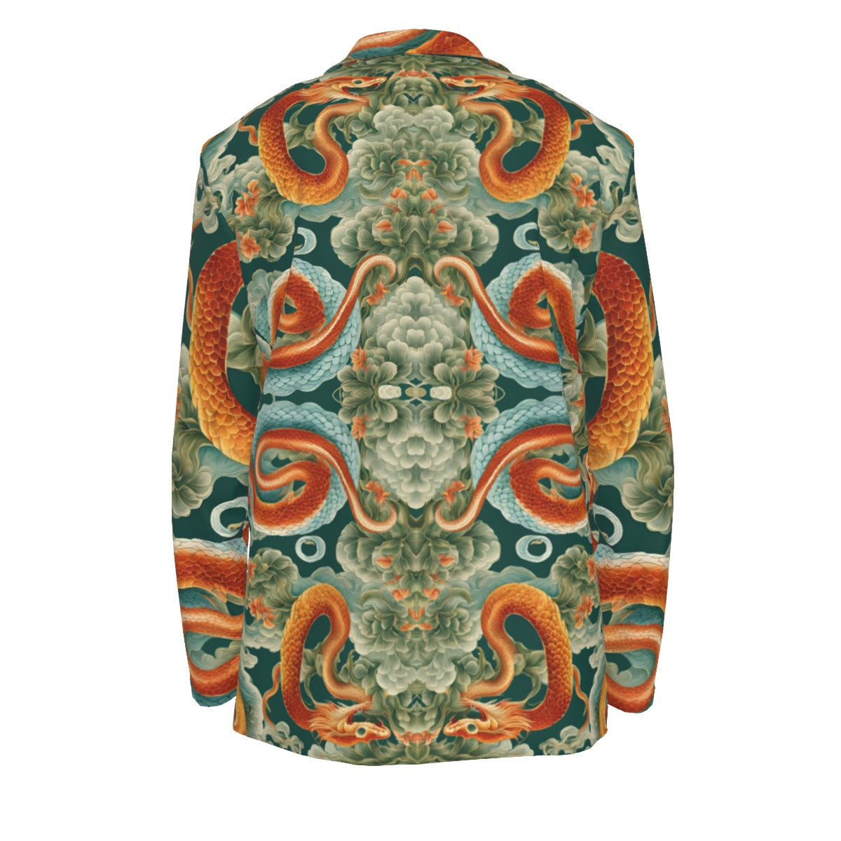 PGP Holiday Men's Blazer | Custom Cotton | Jade Fortune Green & Aqua | Health, Wealth & Abundance