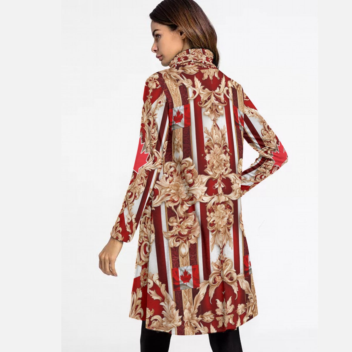 PGP Holiday Drapeau Souverain High Neck Dress – Long Sleeve, Breathable, and Stylish