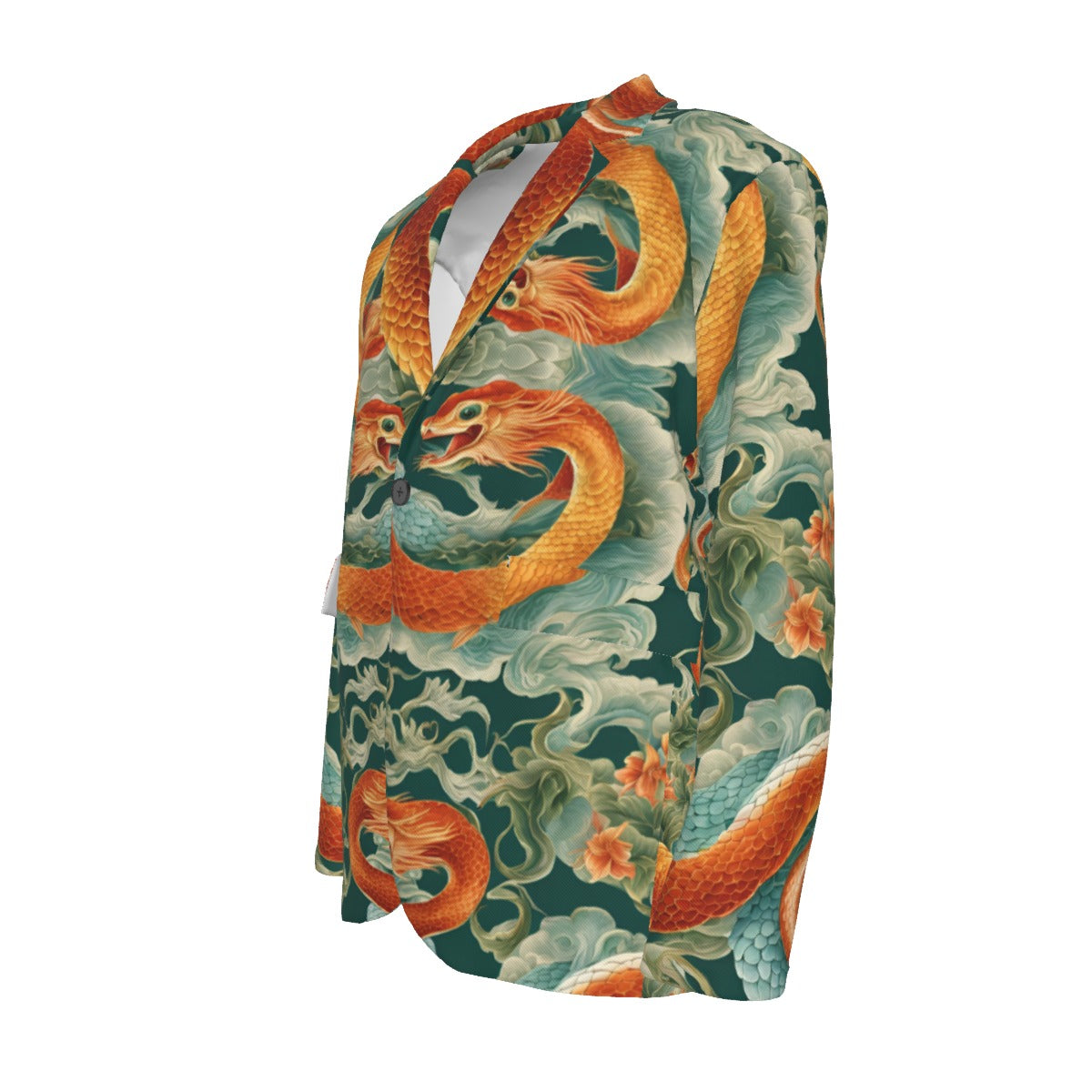 PGP Holiday Men's Blazer | Custom Cotton | Jade Fortune Green & Aqua | Health, Wealth & Abundance