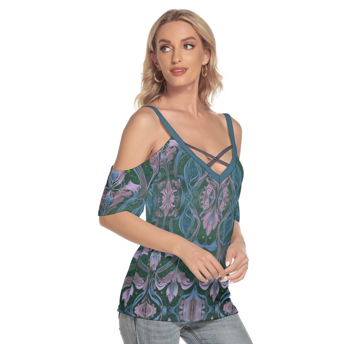 PGP Holiday Brídeach Open Shoulder Criss-Cross Blouse