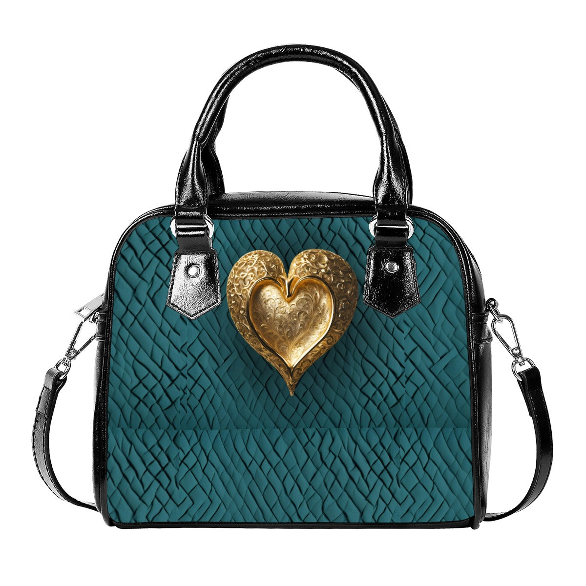 PGP Holiday 2025 Hecate "Undine" Handbag in Lush Teal with Waffle Texture Print
