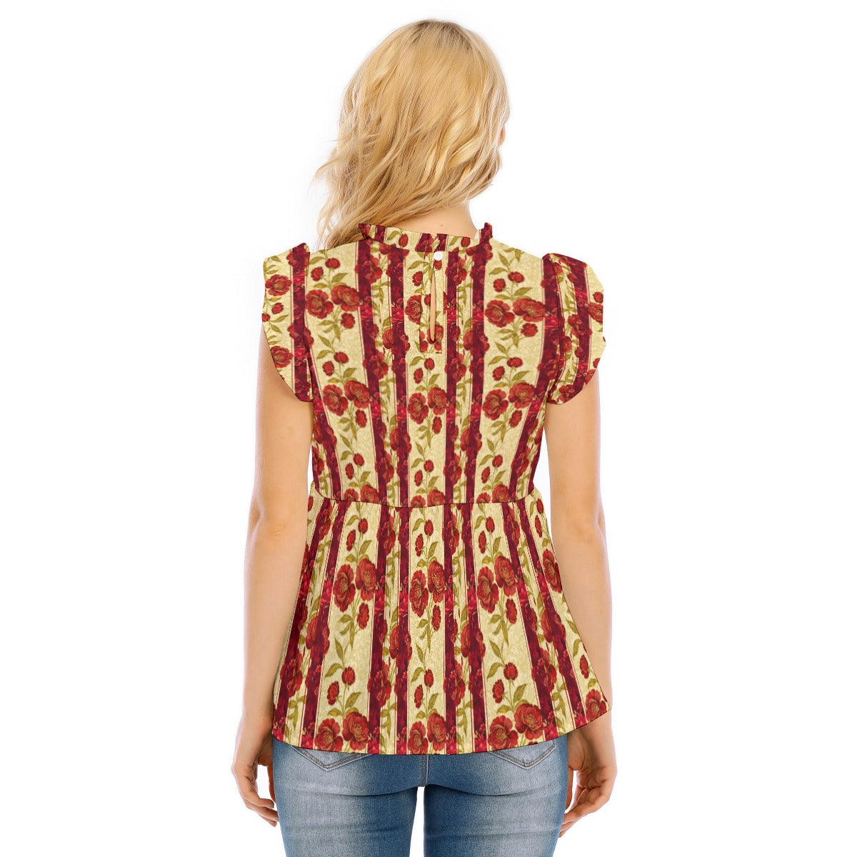 PGP Holiday Wildwood Rose Lotus Leaf Lace Blouse – Elegant & Casual Chic