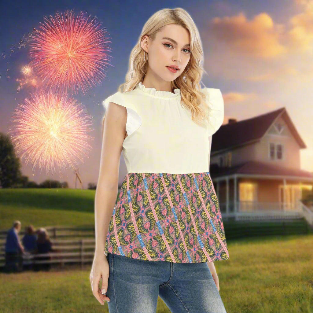 Melissa Unbound Peplum Blouse with Lotus Leaf Lace – Effortless Boho Elegance from PGP Holiday