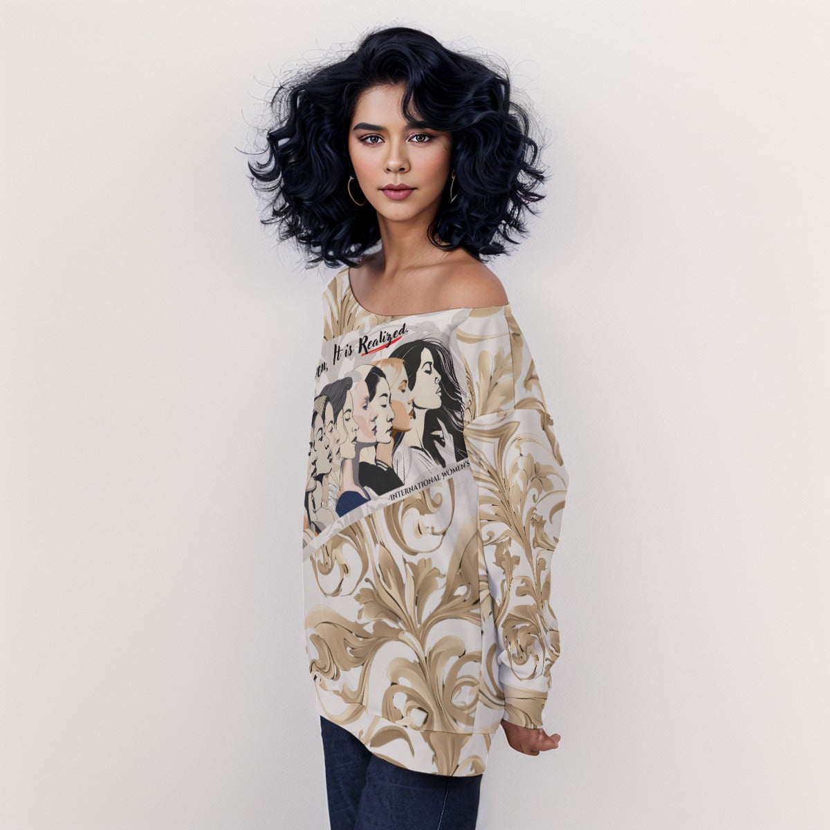 PGP Holiday Realized Off-Shoulder Sweatshirt - Casual Women’s Top for All Seasons