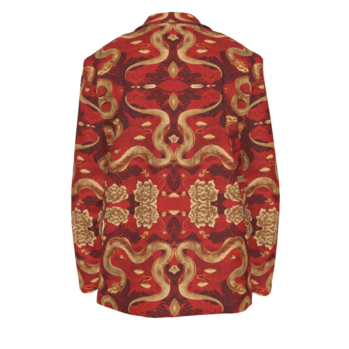 PGP Holiday Golden Serpent Flat Lapel Collar Blazer | Lunar New Year Style