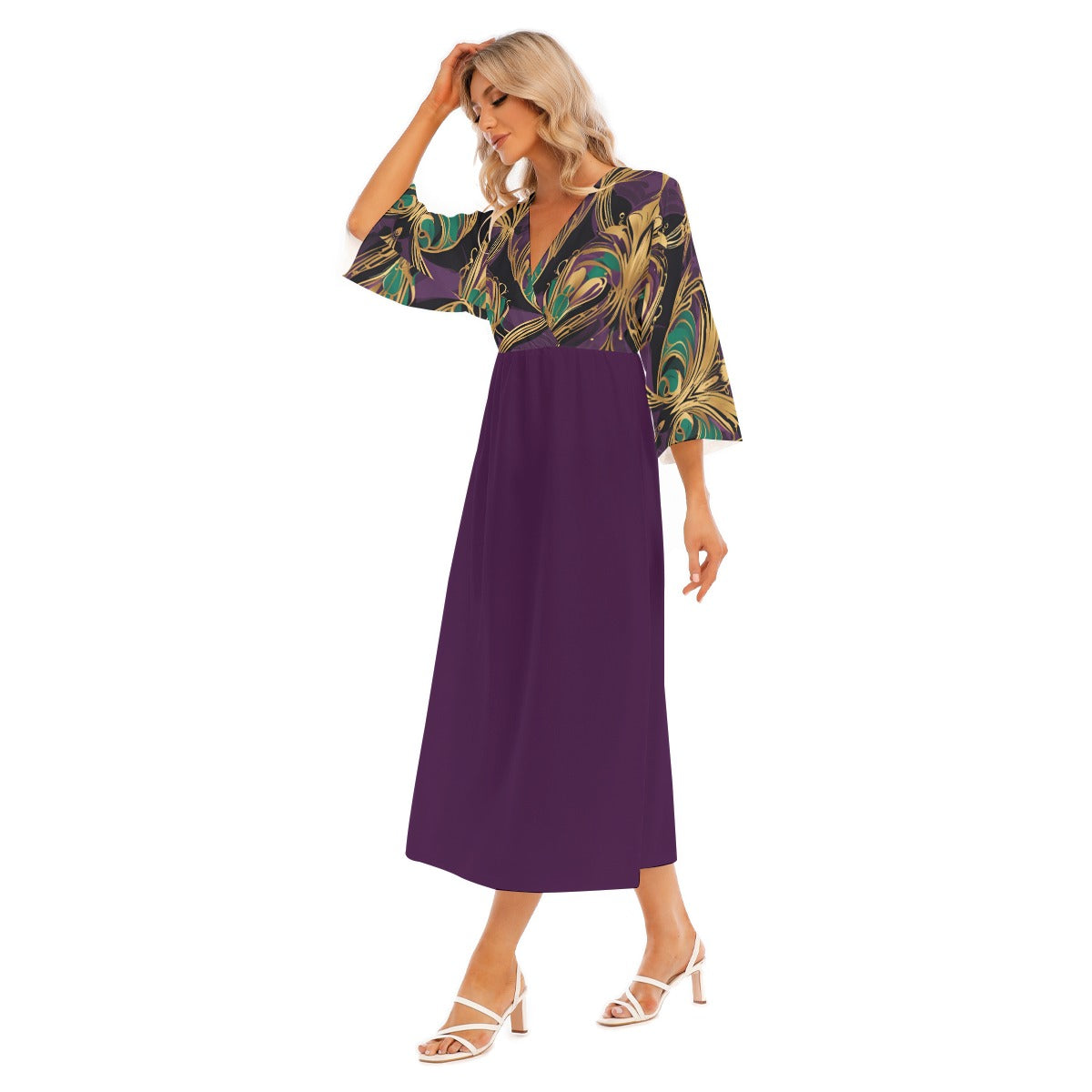 PGP Holiday Mardi Gras Être Avoir Mid Sleeve Gown – Effortless Elegance & Movement