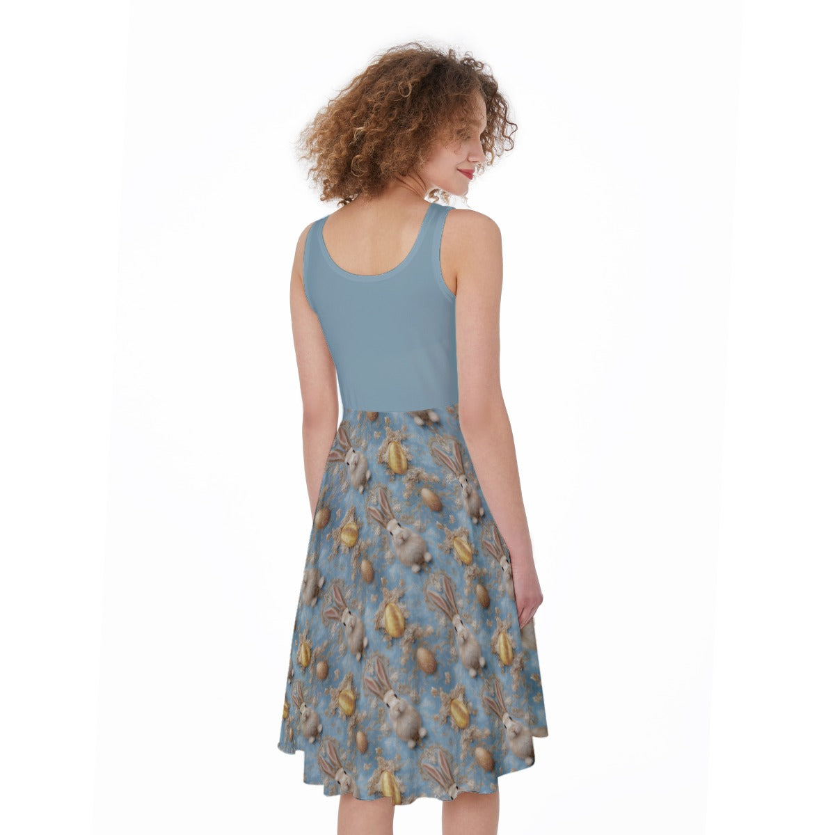 PGP Holiday Meadow Bunny Women's Sleeveless Dress – Elegant & Breezy Easter Fashion
