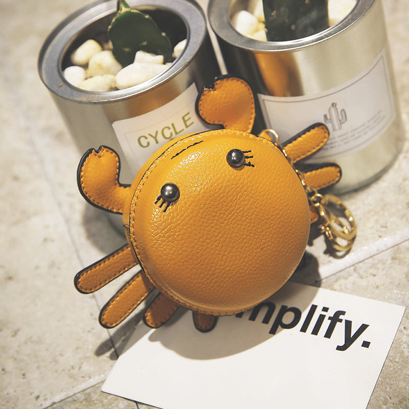 Crab Shaped Leather Coin Purse – Cute Ocean-Inspired Wallet | 9.5x9.5cm