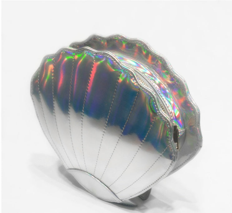 Mermaidcore Harajuku Scallop Crossbody Bag – Laser Powder Gradient | 23x21cm