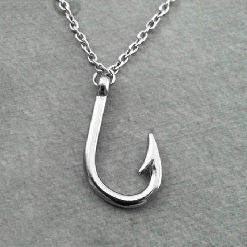 Fish Hooks Alloy Pendants Necklace Father's Day Gift