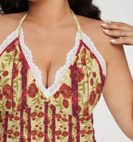 PGP Holiday Wildwood Rose Lace-Trimmed Tie-Back Top – Elegant & Comfortable Fit