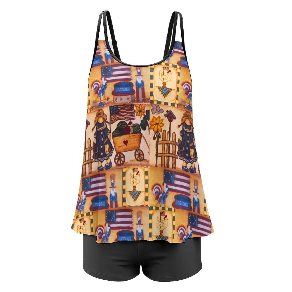 Suzanne Independence Day Plus Size Two-Piece Bathing Suit – Confident Swim Style by PGP Holiday