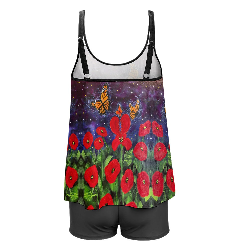 PGP Holiday Margeaux Remembrance Plus Size Split Swimsuit Set – Flattering Fit for Pool, Beach & Beyond