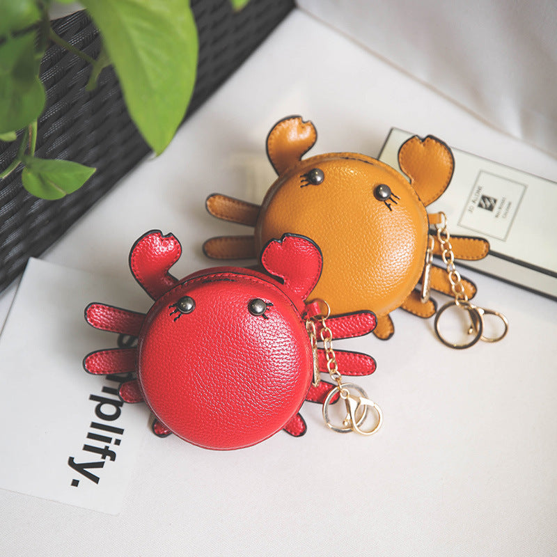 Crab Shaped Leather Coin Purse – Cute Ocean-Inspired Wallet | 9.5x9.5cm
