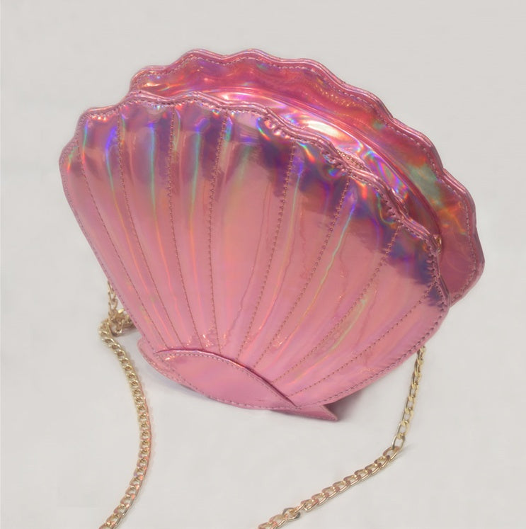 Mermaidcore Harajuku Scallop Crossbody Bag – Laser Powder Gradient | 23x21cm