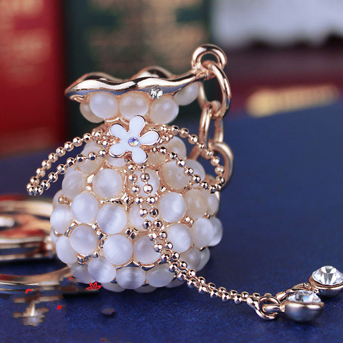 Mermaidcore Opalocean Keychain – Purse Charm with Tassel & Rhinestones | 15cm