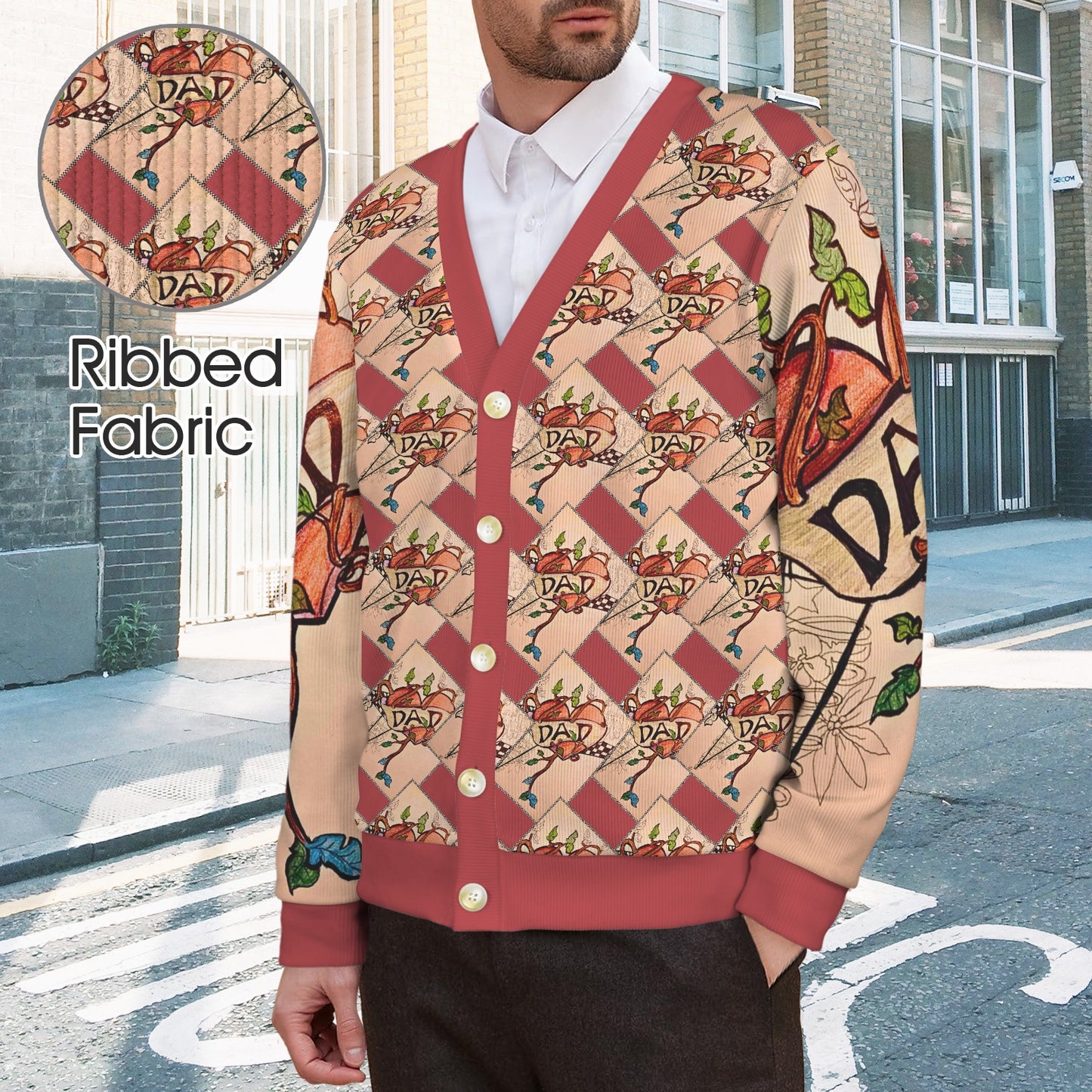 Terry Quinn Men's Ribbed Cardigan – Designed by Stacy Lee Frasier for PGP Holiday