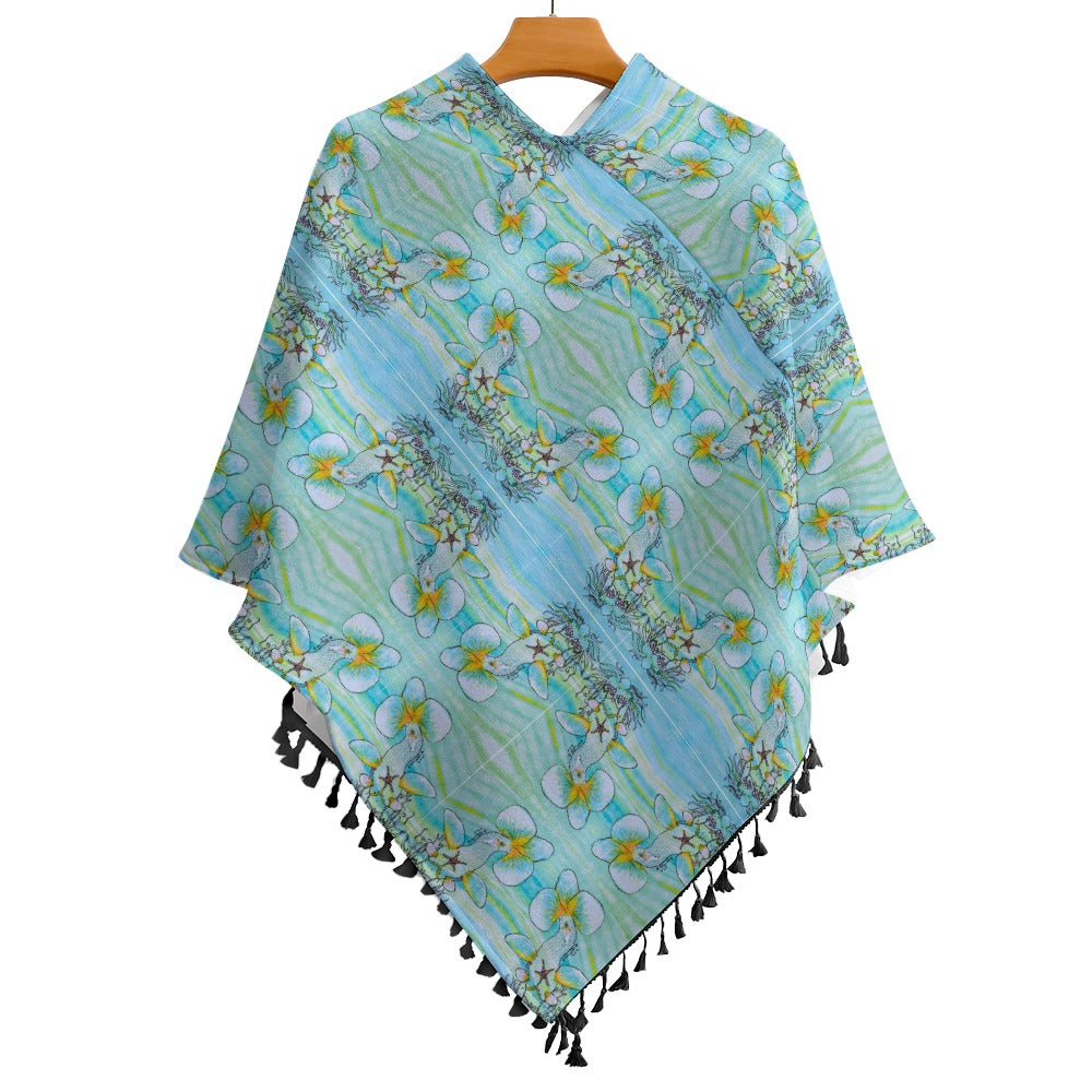 PGP Holiday Rochelle Knitted Cape With Fringed Edge