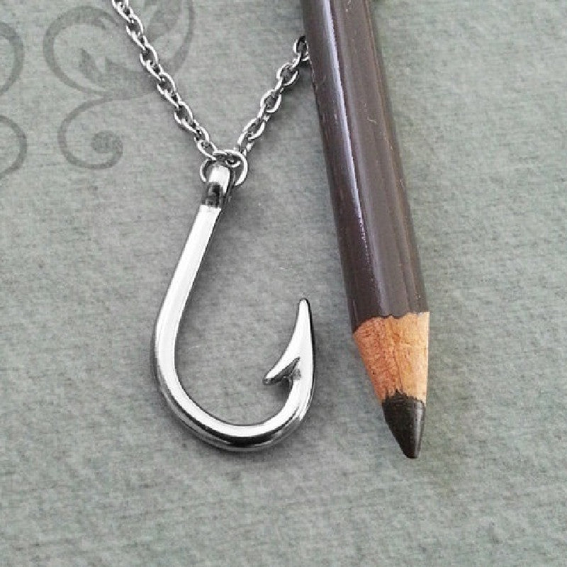 Fish Hooks Alloy Pendants Necklace Father's Day Gift