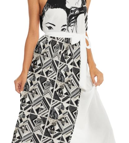 PGP Holiday Amanda Pookie Spring Gala Halter Dress – Breezy Wrap Hem Style with Waist Tie