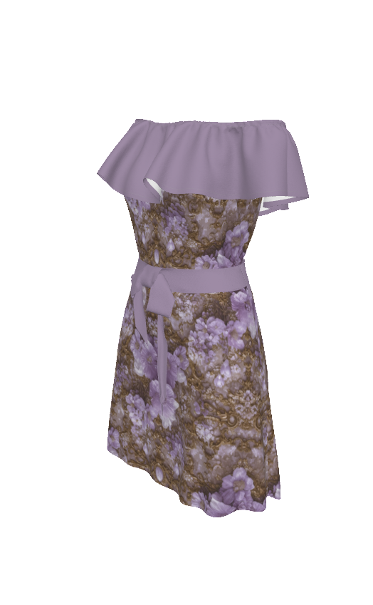PGP Holiday Mocha Lavender Dream Off-Shoulder Dress | Elegant & Effortless Style