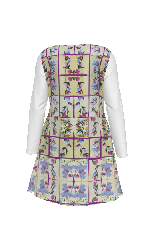PGP Holiday Suzanne Bunny Garden Women's Crew Neck Dress – Mother/Daughter Dress Alike