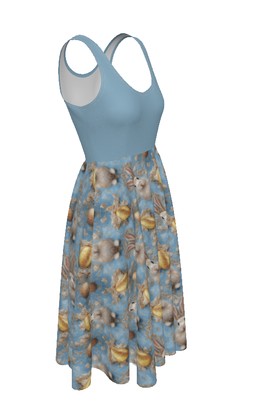 PGP Holiday Meadow Bunny Women's Sleeveless Dress – Elegant & Breezy Easter Fashion