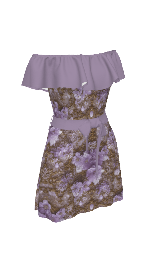 PGP Holiday Mocha Lavender Dream Off-Shoulder Dress | Elegant & Effortless Style