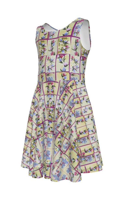 PGP Holiday Suzanne Bunny Garden Kid's Sleeveless Vest Dress –Mother/Daughter Dress Alike