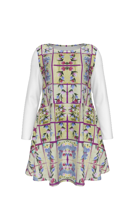 PGP Holiday Suzanne Bunny Garden Women's Crew Neck Dress – Mother/Daughter Dress Alike