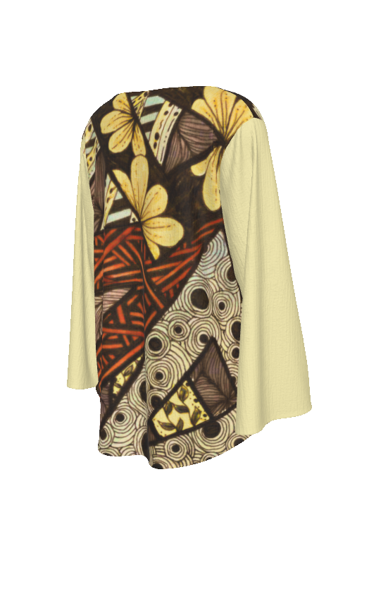 PGP Holiday Melissa Beach Stroller Top with Split Hem Front & Buttercream Sleeves – Limited IWD