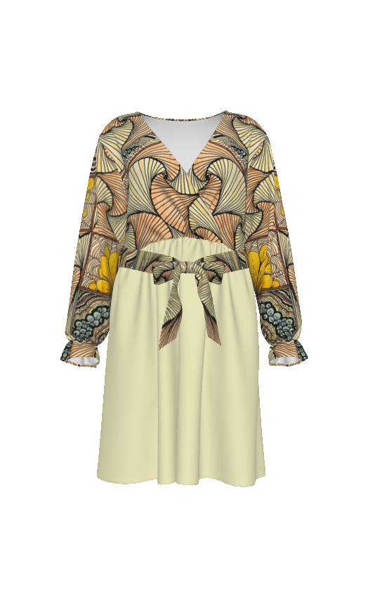 PGP Holiday Melissa Regeneration V-neck Dress with Waistband (Plus Size)