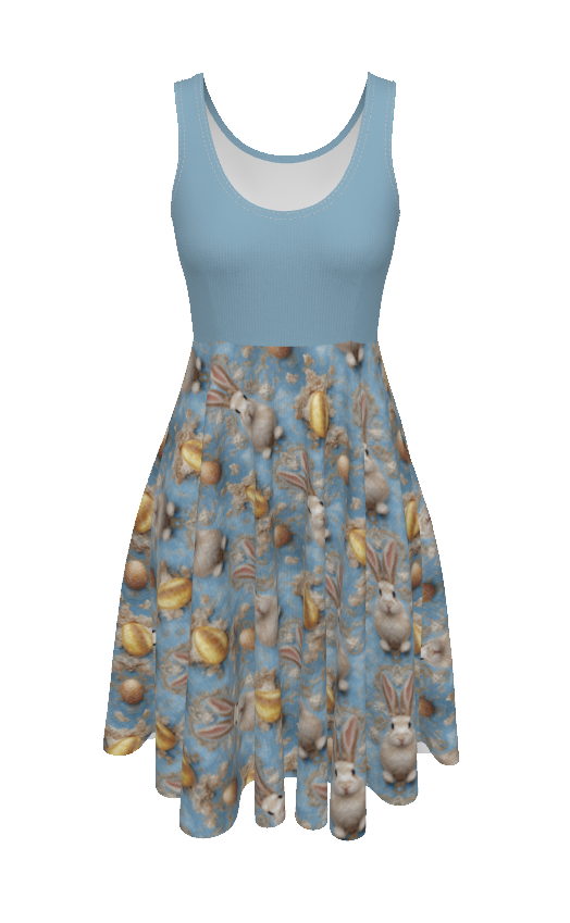 PGP Holiday Meadow Bunny Women's Sleeveless Dress – Elegant & Breezy Easter Fashion