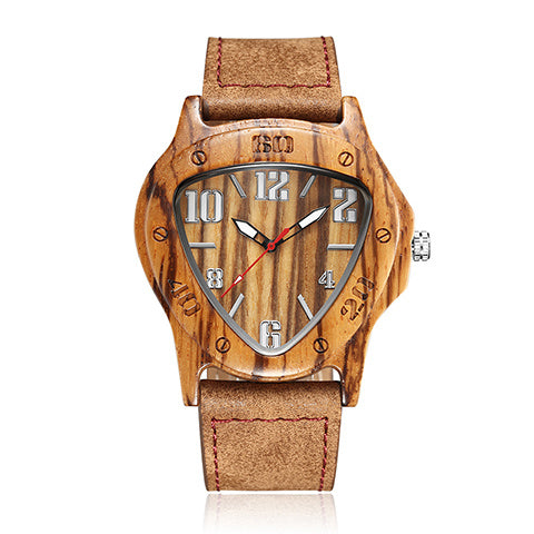 Men's Triangle Wooden Watch Modern American Design | Perfect Father's Day Gift
