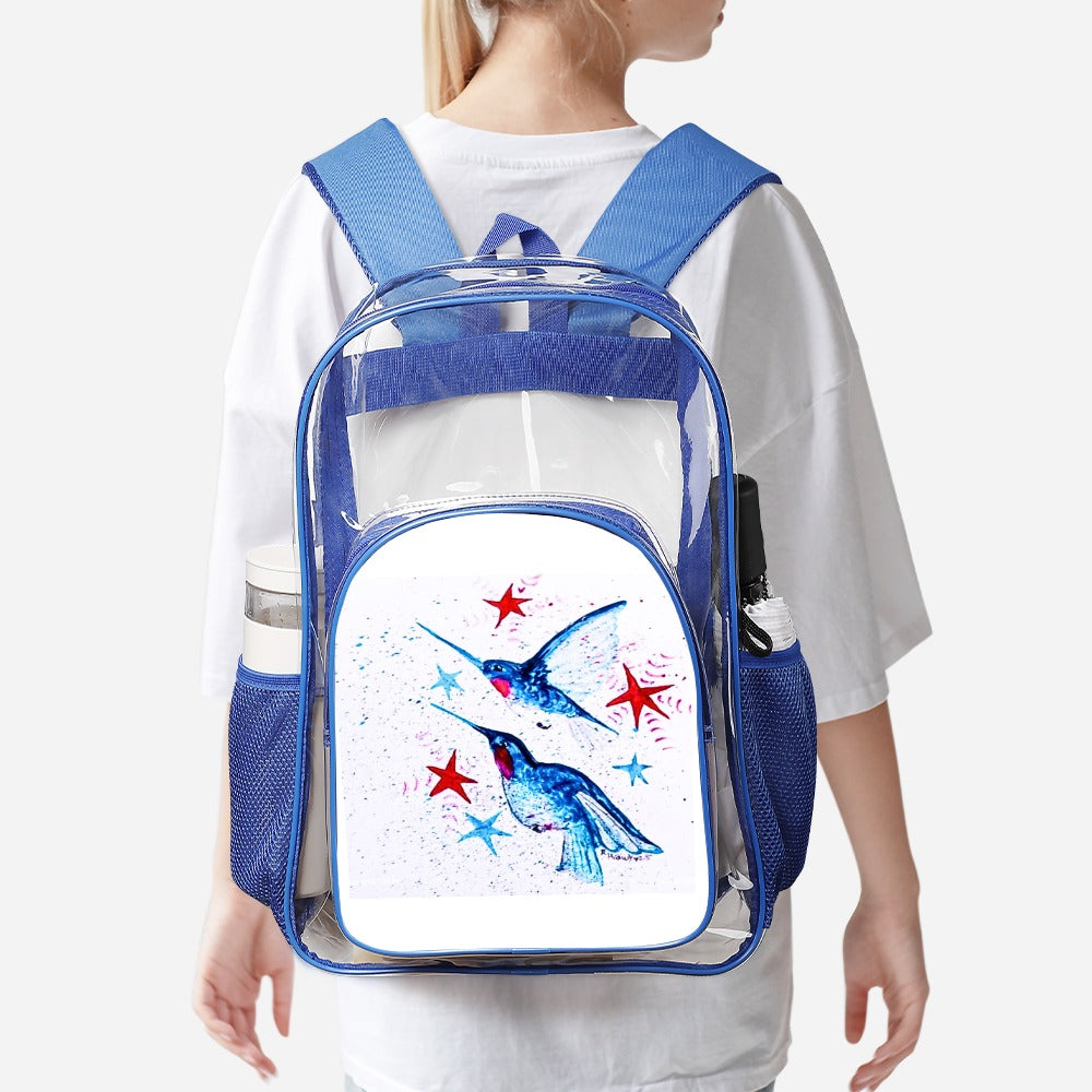 PGP Holiday | Rochelle Festive Flight True Blue Transparent Backpack – Modern Function with a Bold Twist