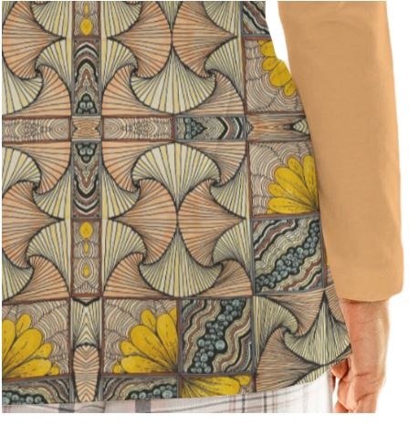 All-Over Print Women's Loose V-Neck T-Shirt With Long Sleeve