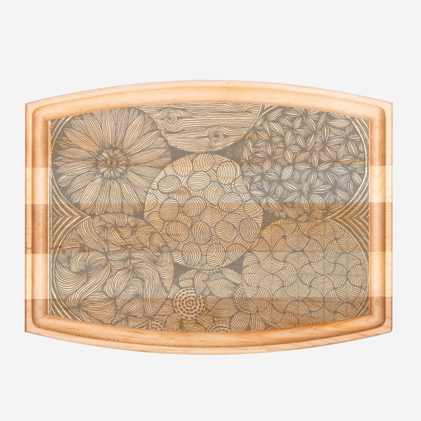 PGP Holiday Melissa Succo Arched Wood Cutting Board with Groove - 12" x 9"